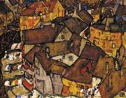 Egon Schiele Krumau Town Crescent I(The Small City V) (mk12) oil painting on canvas